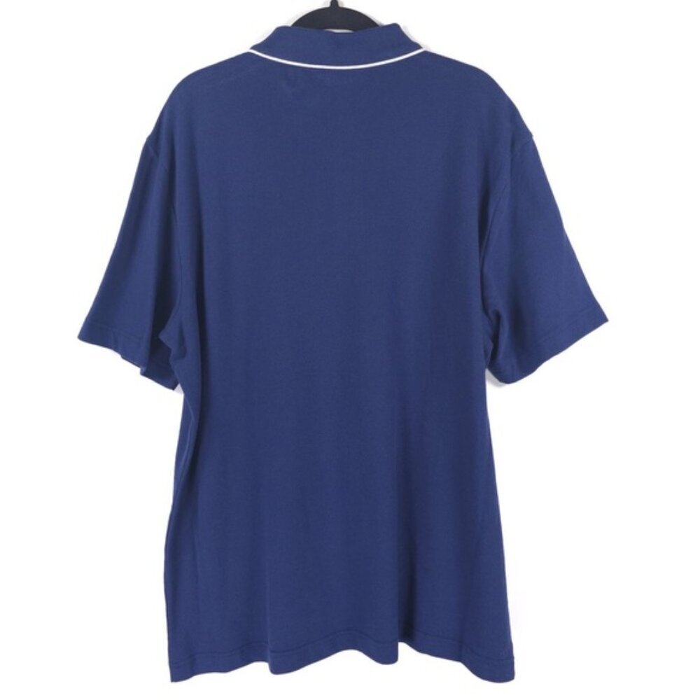 NWT IZOD MEDIEVAL BLUE SS SLD TIPD PIQ POLO Shirt INDIA MADE Cotton Size LARGE - Picture 3 of 10